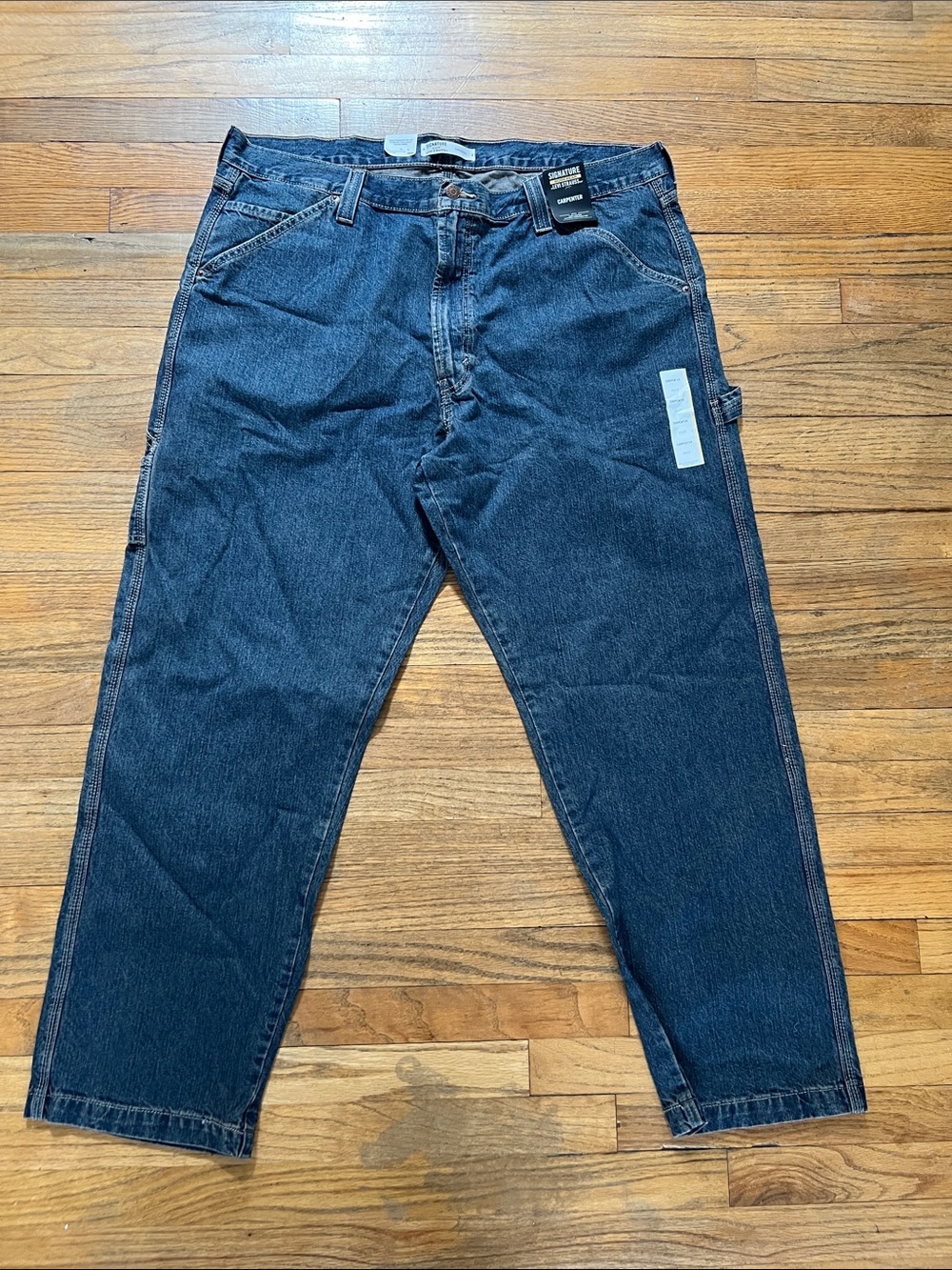 Signature by Levi Strauss Men's Relaxed Dark Blue Denim Jeans